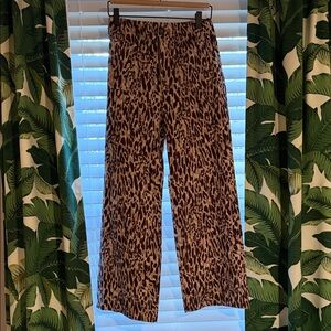 MAEVE THE COLETTE CROPPED WIDE-LEG PRINTED PANTS